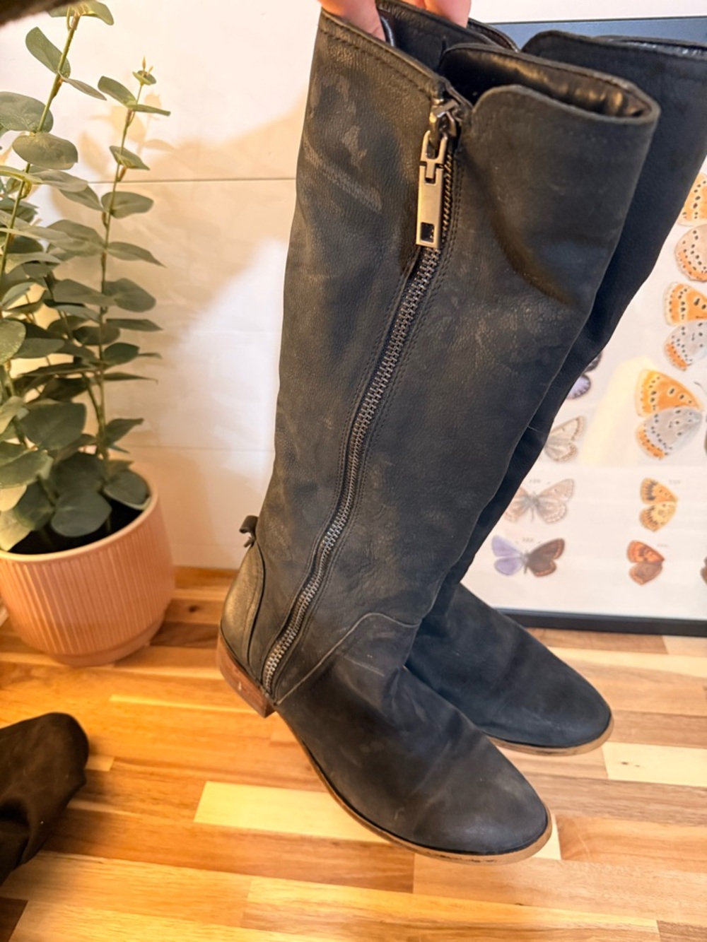 Aldo Black Zip-Detail Boots